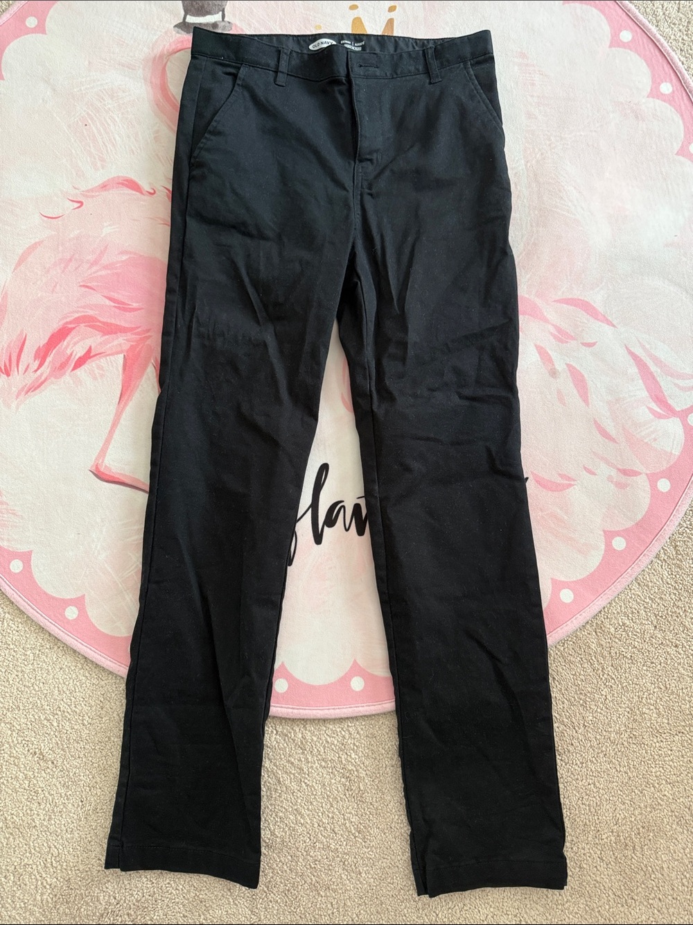 Old Navy Boys Black Skinny Built‑In‑Flex Chino Pants Size 14